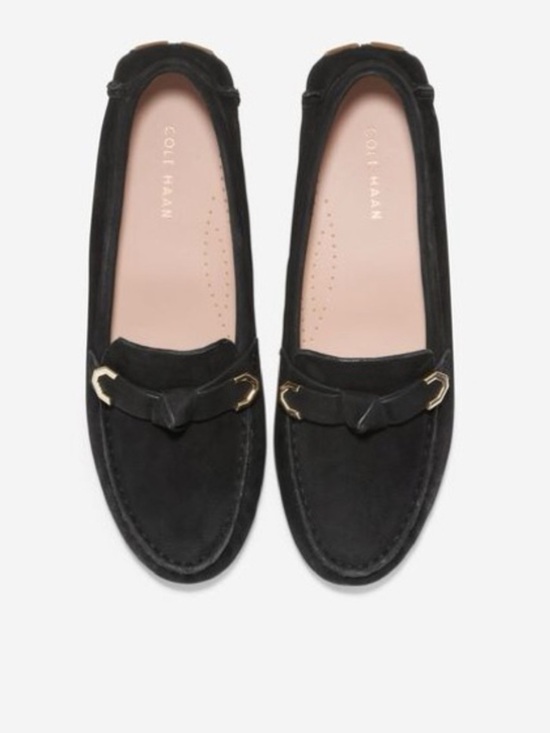 Cole Haan Shoes - Cole Haan Black Suede Women's Loafers with Gold Hardware